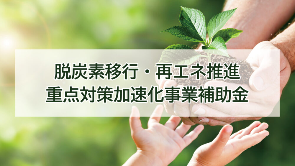 「脱炭素移行・再エネ推進重点対策加速化事業補助金」とは？