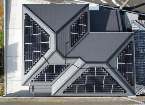 長崎県佐世保市　K様邸【後付け】太陽光発電システム(長州産業：CS-243B91・CS-120B91L・CS-120B91R）)蓄電池（長州産業：CB-P127M05A)設置工事　スレート屋根　スレートアンカー工法