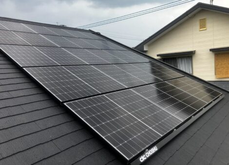 長崎県大村市　T様邸【新築】太陽光発電システム(長州産業：CS-364B91）蓄電池（長州産業：CB-P127M06A）設置工事　スレート屋根　スレートアンカー工法