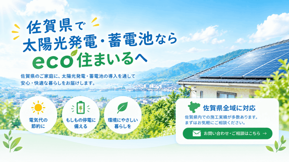佐賀県で太陽光発電・蓄電池ならeco住まいるへ！